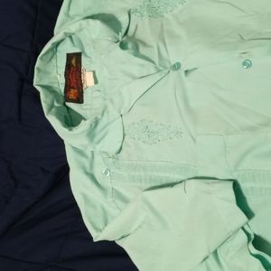 Cabana shirt or mexican dress shirt baby blue ish. (Item#63)